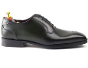 Men green crust leather formal dress shoes, business and casual party wear men green Leather shoe Feetique Footwea 40 (UK 6)